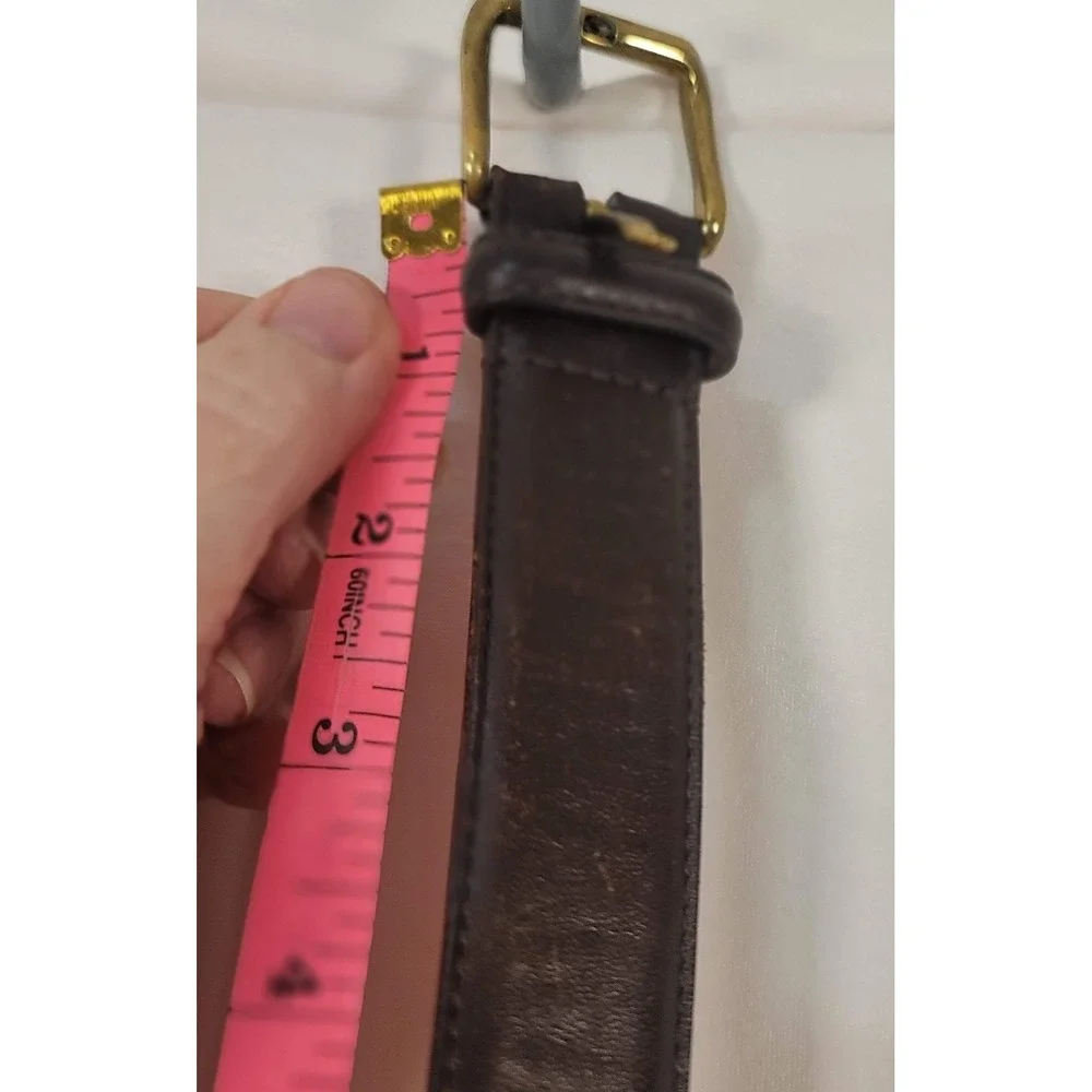 Coach Belt Mens 38 Brown‎ Leather Solid Brass Buckle Classic Dress 6960